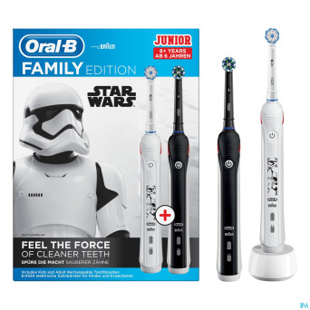 Oral-b family pro2 black + junior star wars