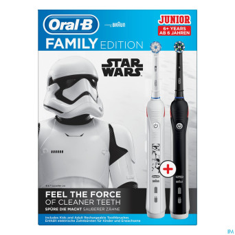Oral-b family pro2 black + junior star wars