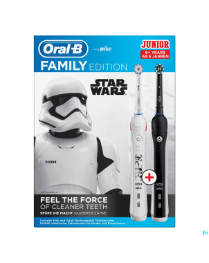 Oral-b family pro2 black + junior star wars
