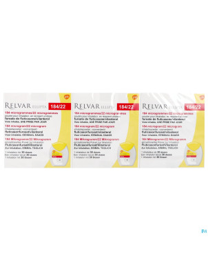 Relvar ellipta 184/22mcg pdr inhal. 3x30 doses
