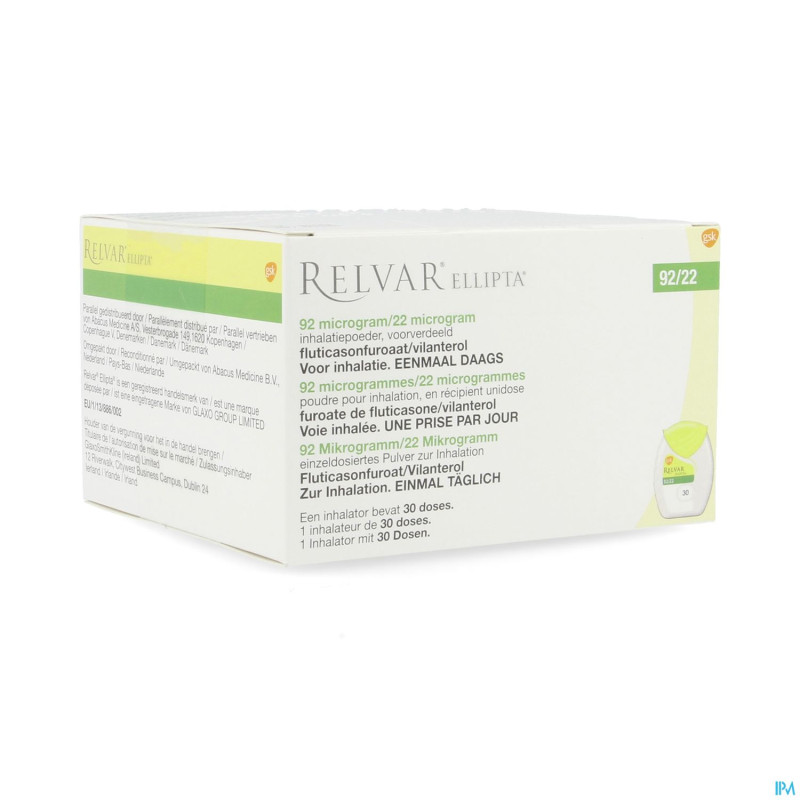 Relvar ellipta  92/22mcg abacus pdr inhal 1x30dose