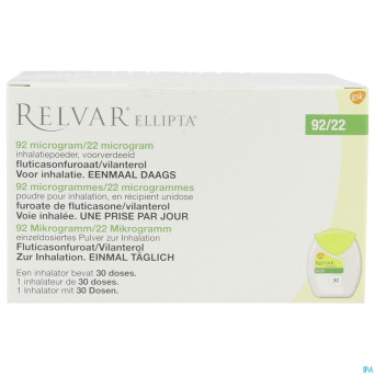 Relvar ellipta  92/22mcg abacus pdr inhal 1x30dose