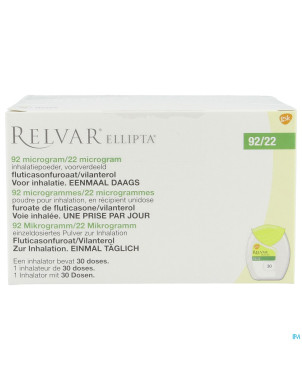 Relvar ellipta  92/22mcg abacus pdr inhal 1x30dose