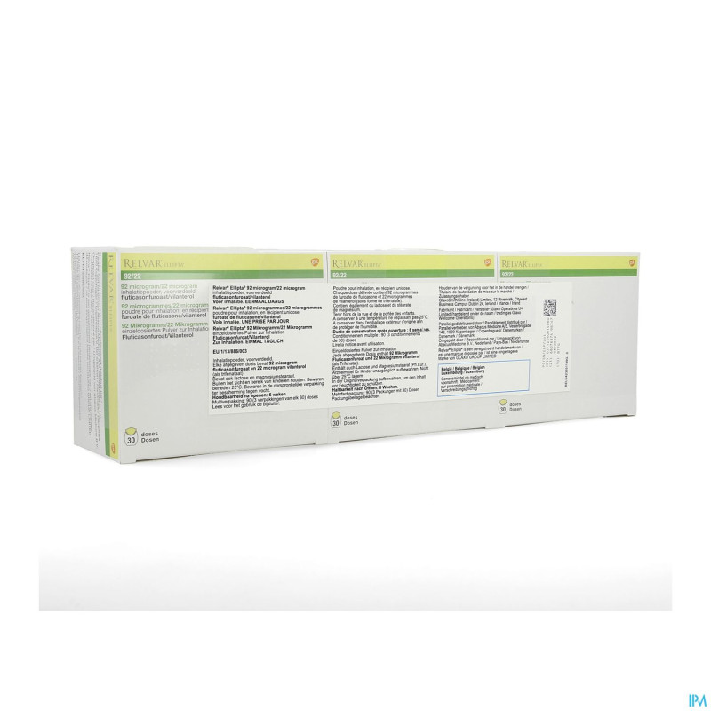 Relvar ellipta  92/22mcg abacus pdr inhal 3x30dose