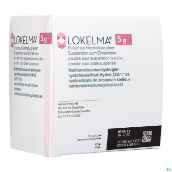 Lokelma  5g pdr pour susp orale sach  30