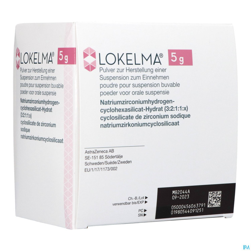 Lokelma  5g pdr pour susp orale sach  30