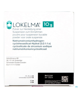Lokelma 10g pdr pour susp orale sach  30