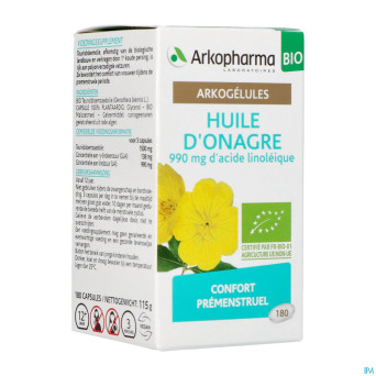 Arkogelules huile onagre bio caps 180   arkopharma