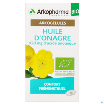 Arkogelules huile onagre bio caps 180   arkopharma
