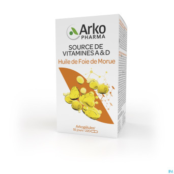 Arkogelules huile foie morue caps 220   arkopharma