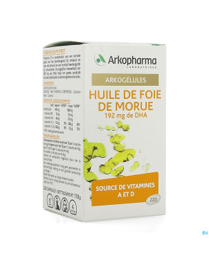 Arkogelules huile foie morue caps 220   arkopharma