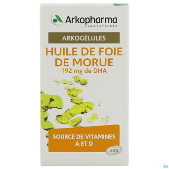 Arkogelules huile foie morue caps 220   arkopharma