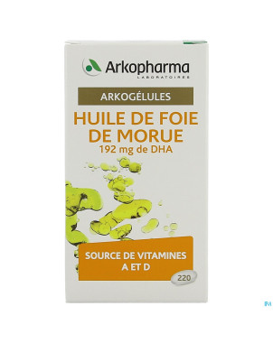 Arkogelules huile foie morue caps 220   arkopharma