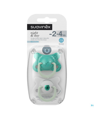Suavinex basic sucet.silic.ana.2-4m n&d ours vert