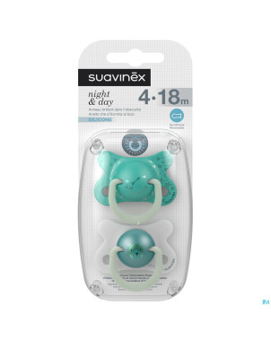 Suavinex basic sucet.silic.ana.4-18m n&d ours vert