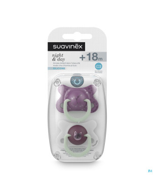 Suavinex basic sucet.silic.ana.+18m n&d chat mauve