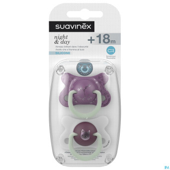 Suavinex basic sucet.silic.ana.+18m n&d chat mauve