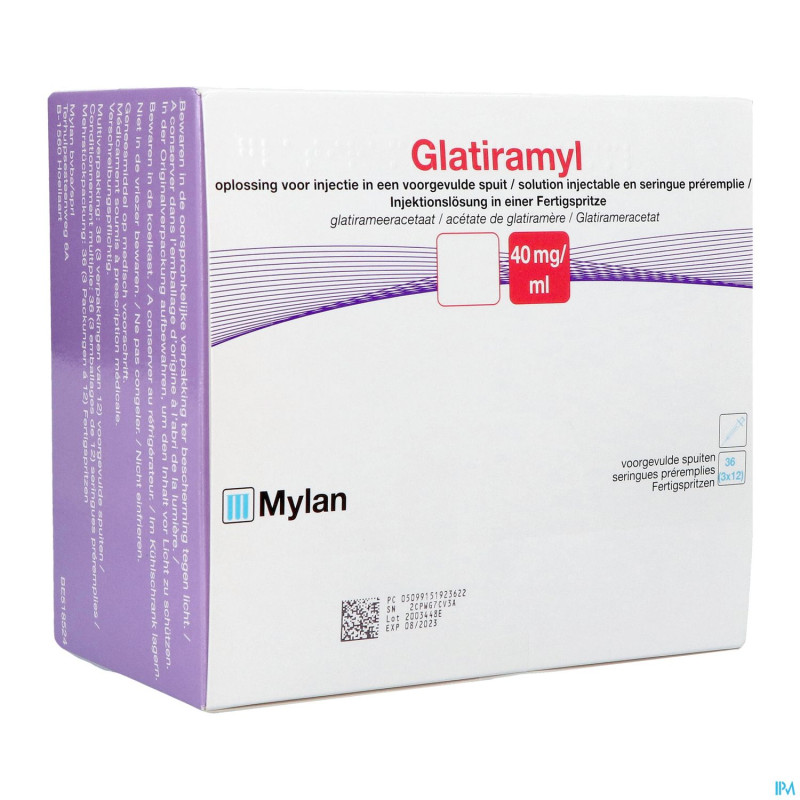 Glatiramyl 40mg/ml sol inj seringue preremplie  36
