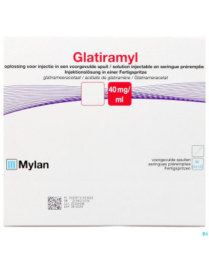 Glatiramyl 40mg/ml sol inj seringue preremplie  36
