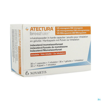 Atectura breezhaler 125/260,0mcg pdr inhal caps 30