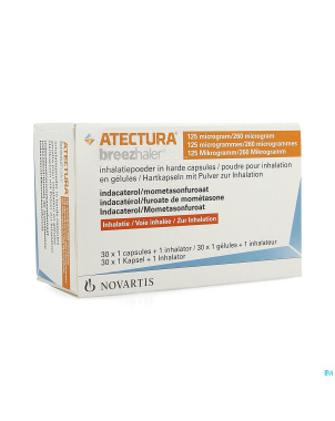 Atectura breezhaler 125/260,0mcg pdr inhal caps 30