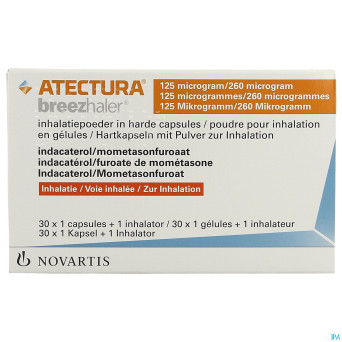 Atectura breezhaler 125/260,0mcg pdr inhal caps 30