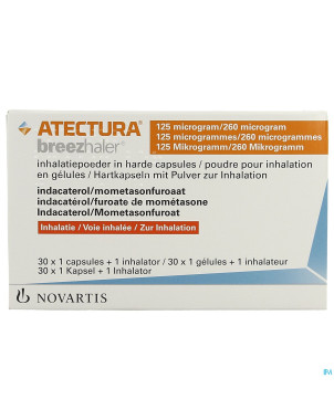 Atectura breezhaler 125/260,0mcg pdr inhal caps 30