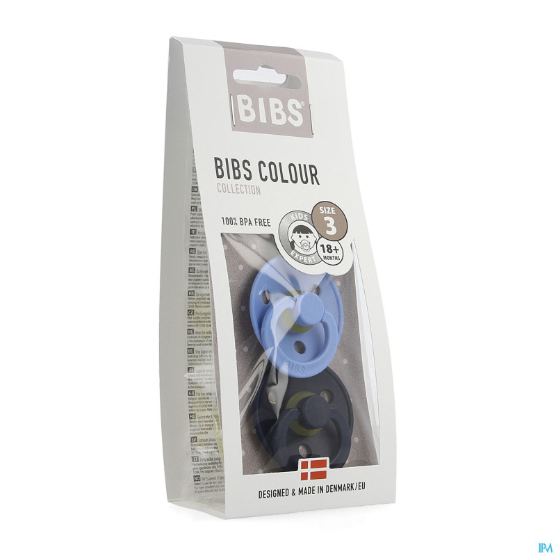 Bibs 3 tetine duo sky blue/deep space