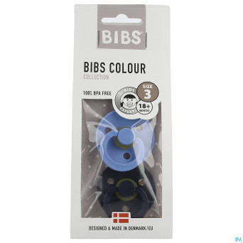 Bibs 3 tetine duo sky blue/deep space