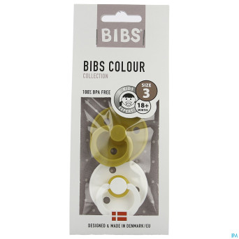 Bibs 3 tetine duo mustard white