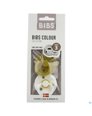 Bibs 3 tetine duo mustard white