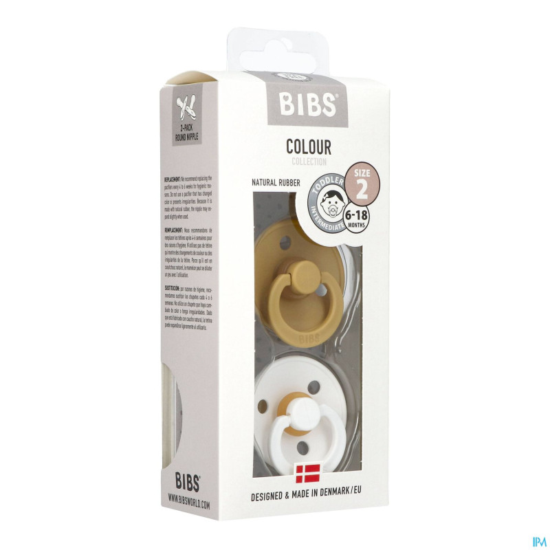 Bibs 2 tetine duo mustard white