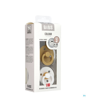 Bibs 2 tetine duo mustard white