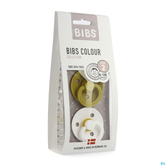 Bibs 2 tetine duo mustard white