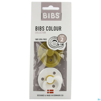 Bibs 2 tetine duo mustard white