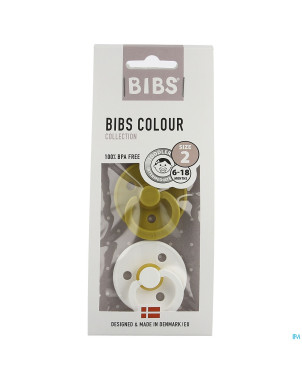 Bibs 2 tetine duo mustard white