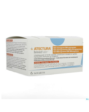 Atectura breezhaler 125/260,0mcg pdr inhal caps 90