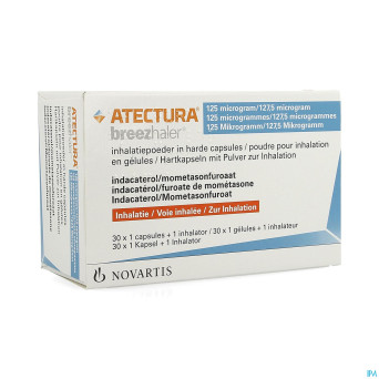 Atectura breezhaler 125/127,5mcg pdr inhal caps 30