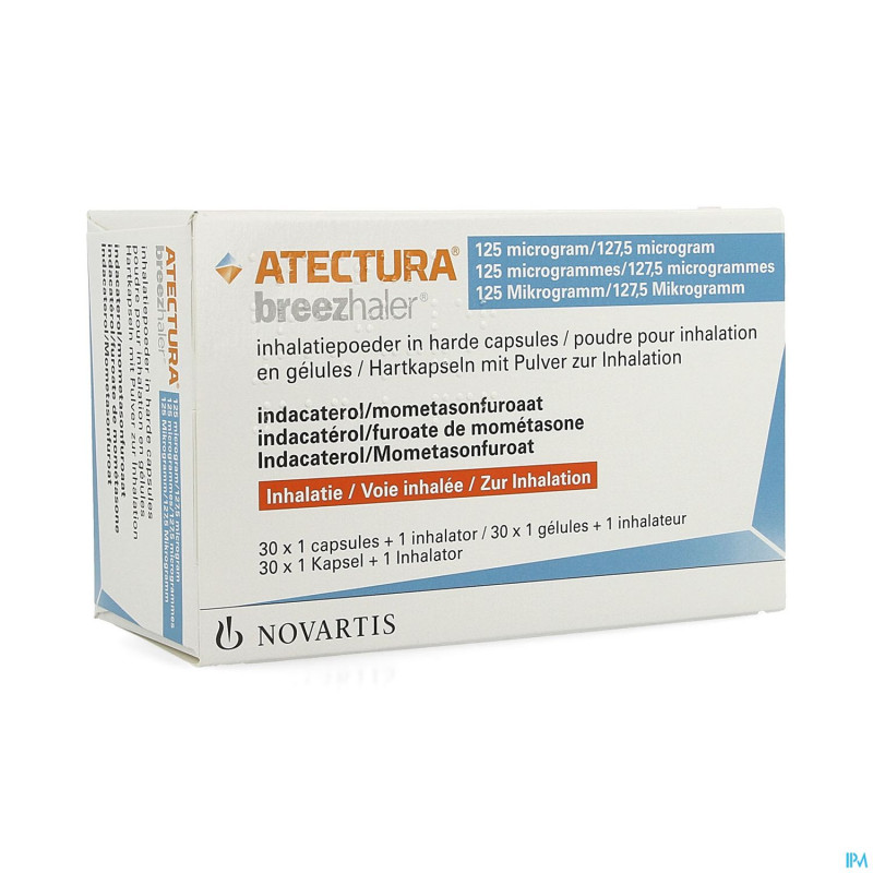 Atectura breezhaler 125/127,5mcg pdr inhal caps 30