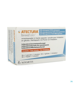 Atectura breezhaler 125/127,5mcg pdr inhal caps 30