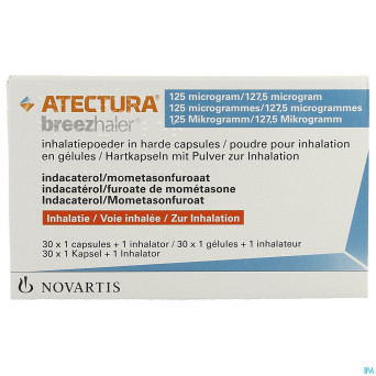 Atectura breezhaler 125/127,5mcg pdr inhal caps 30