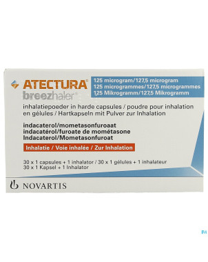 Atectura breezhaler 125/127,5mcg pdr inhal caps 30