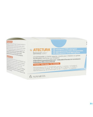 Atectura breezhaler 125/127,5mcg pdr inhal caps 90