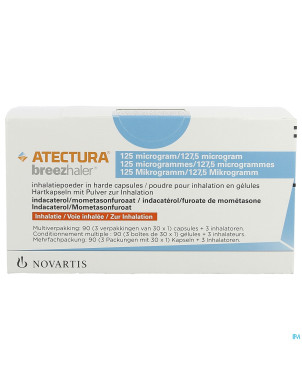 Atectura breezhaler 125/127,5mcg pdr inhal caps 90
