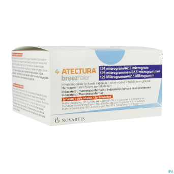 Atectura breezhaler 125/ 62,5mcg pdr inhal caps 90