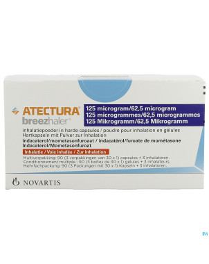 Atectura breezhaler 125/ 62,5mcg pdr inhal caps 90