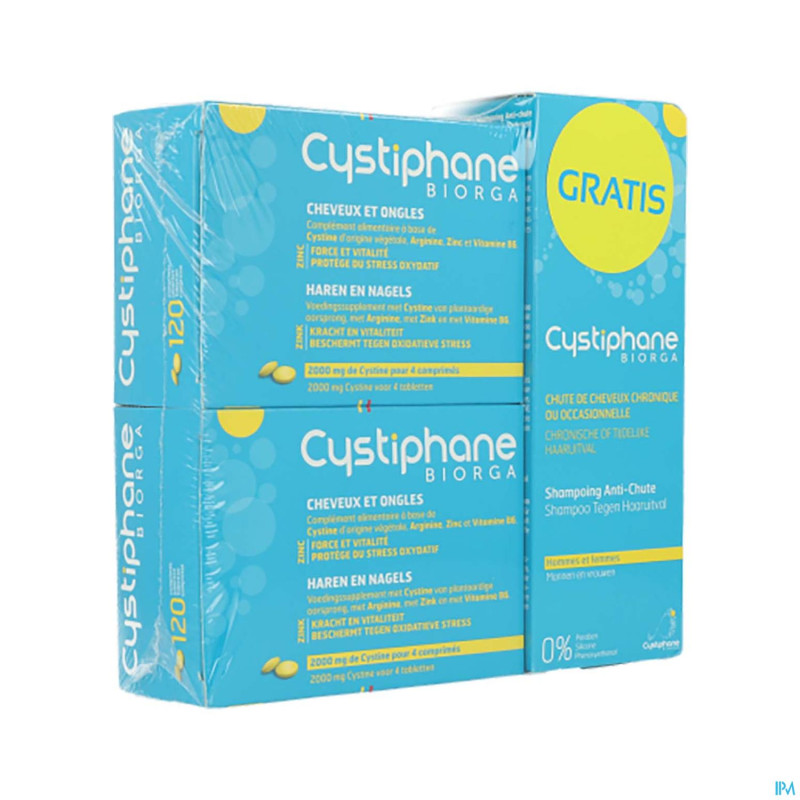 Cystiphane biorga  2 x 120 caps + 120 caps gratuit