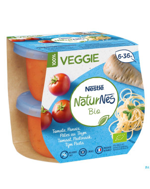 Naturnes veggie tomate panais pates thym 2x190g