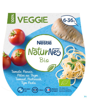 Naturnes veggie tomate panais pates thym 2x190g