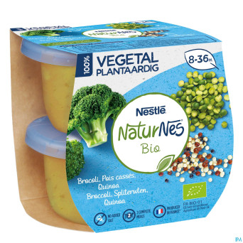 Naturnes vegetal brocoli pois casses quinoa 2x190g